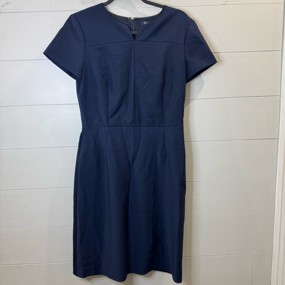 Brooks Brothers The Essentials Sheath Dres Elegant Navy Blue Women's Dress